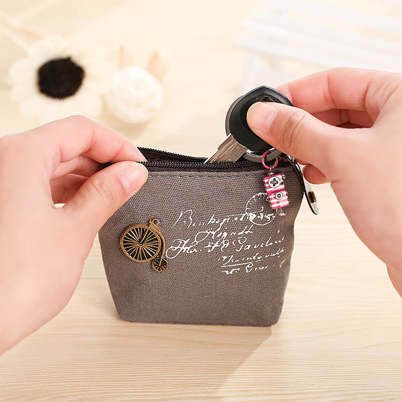 Porte-Monnaie En Toile Vintage
