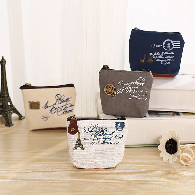 Porte-Monnaie En Toile Vintage
