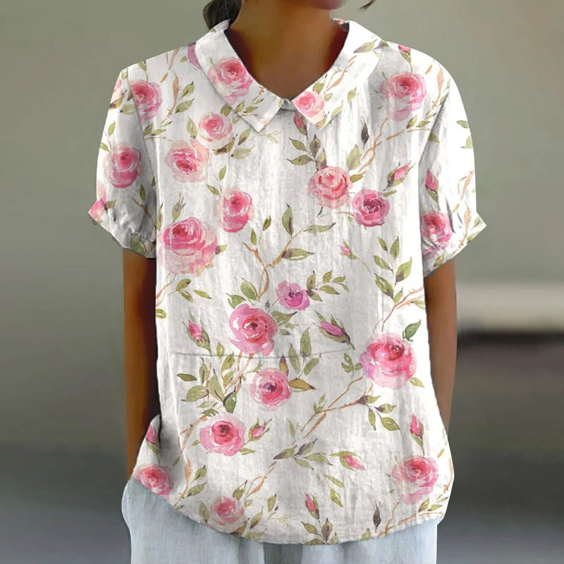 Blouse Élégante À Imprimé Floral