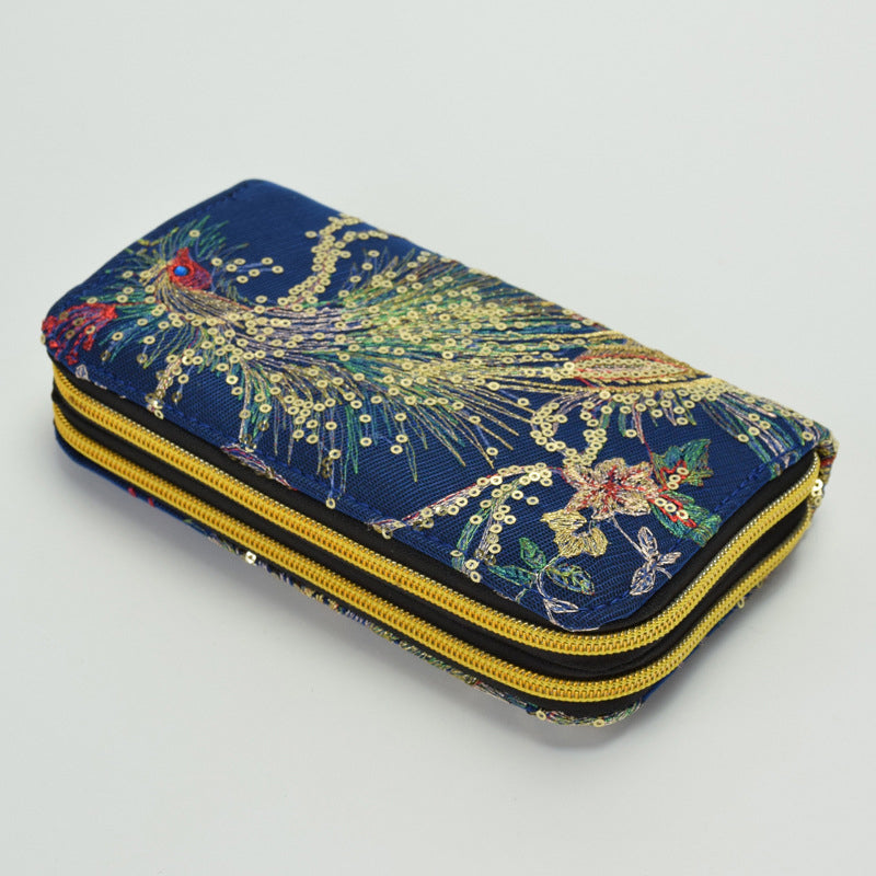 Sac Brodé Paon De Style Ethnique