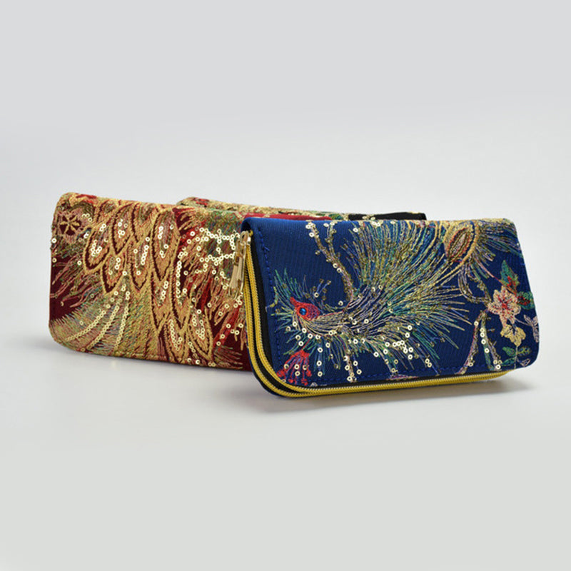 Sac Brodé Paon De Style Ethnique