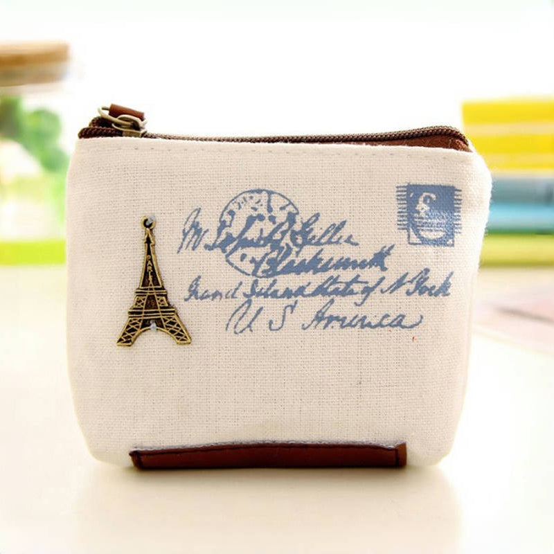 Porte-Monnaie En Toile Vintage