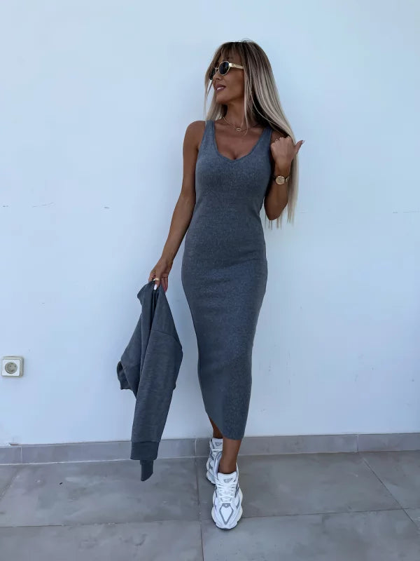 Genowefa | Dopasowany komplet bluzy i spódnicy