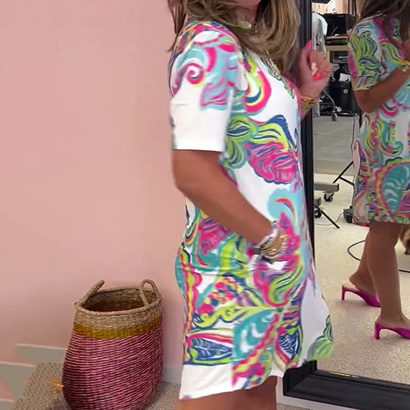 Heloise | Robe à imprimé coloré à décolleté en V