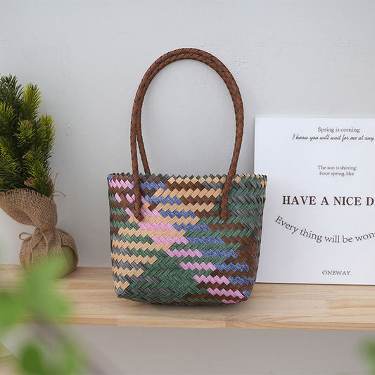 Sac Tissé À Rayures Vintage