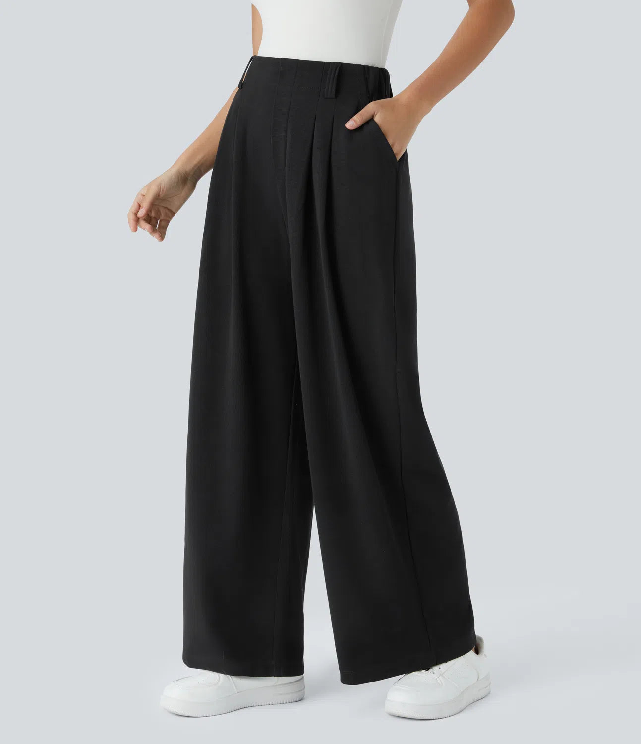 Halara Flex™ High Waisted Side Pocket Wide Leg Waffle Work Pants