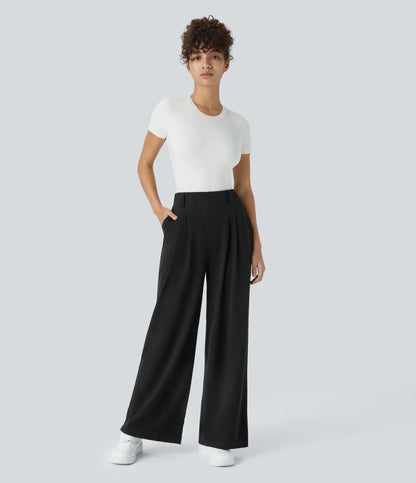 Halara Flex™ High Waisted Side Pocket Wide Leg Waffle Work Pants