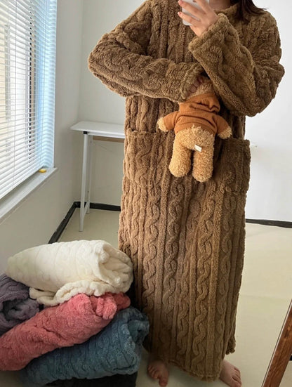 Cozy | Zimowy komplet domowy z koralowego aksamitu