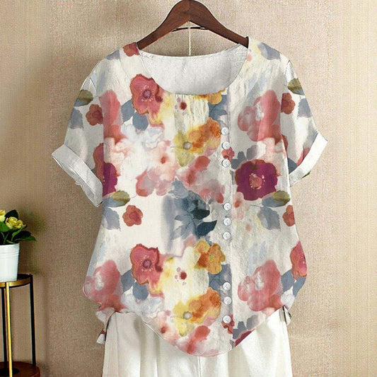 Blouse À Imprimé Floral Vintage