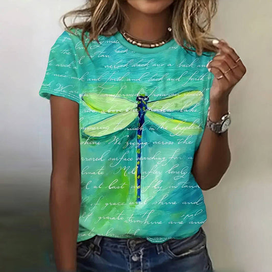 T-Shirt Vintage Imprimé Libellule