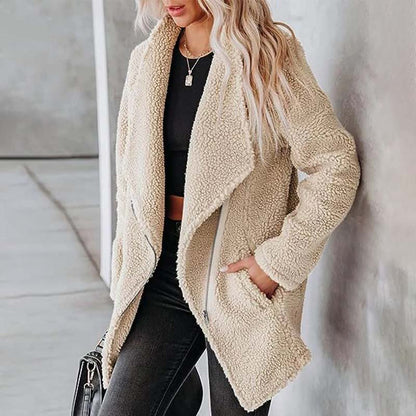 Manteau En Peluche Chaud Décontracté