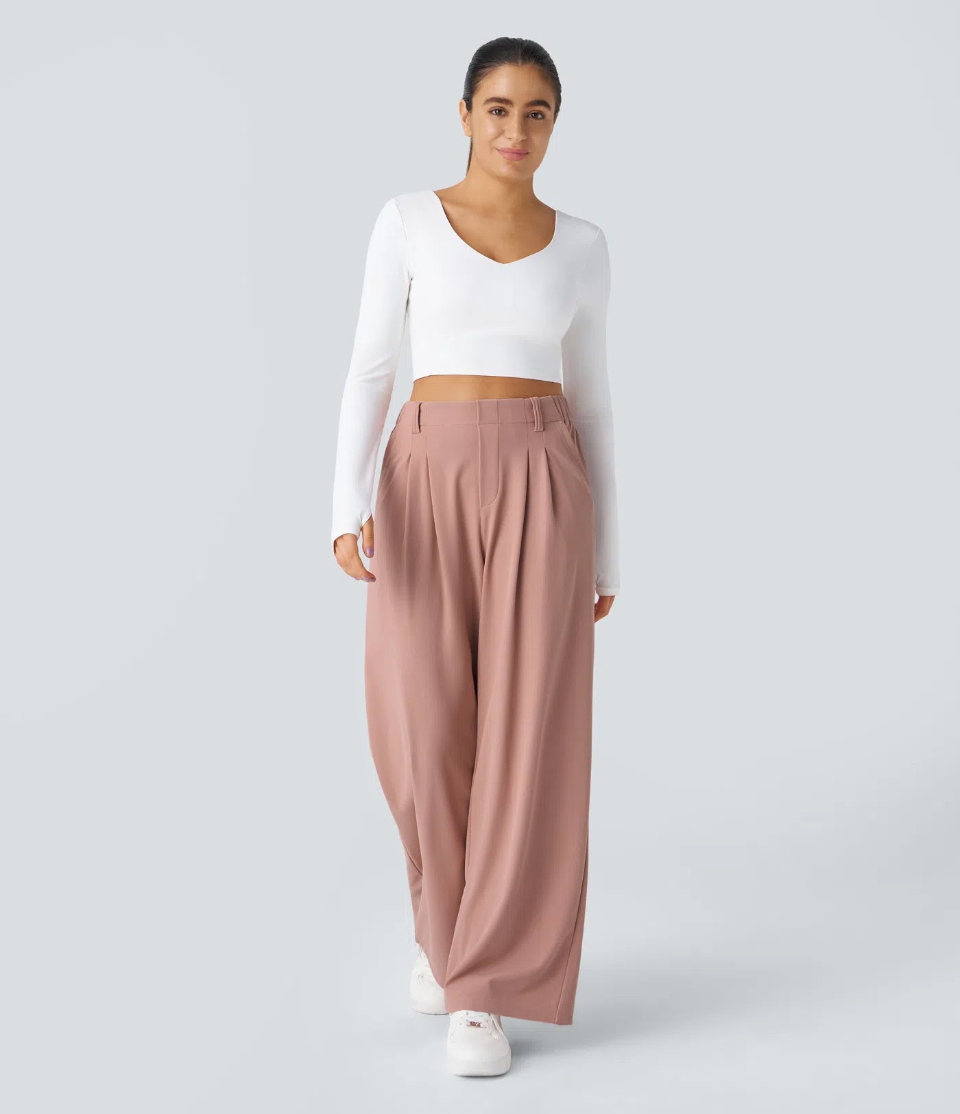 Halara Flex™ High Waisted Side Pocket Wide Leg Waffle Work Pants