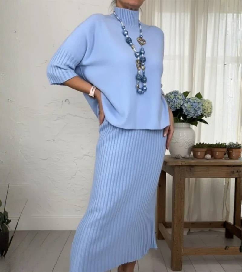 Hestia | Dzianinowy komplet ze spódnicą midi