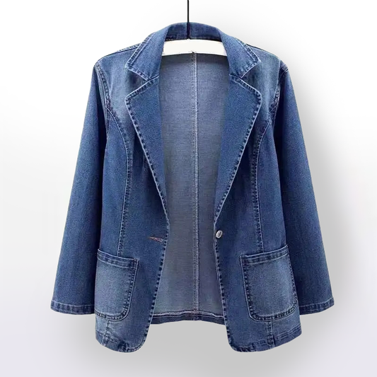 Anna Blazer en Denim Classique
