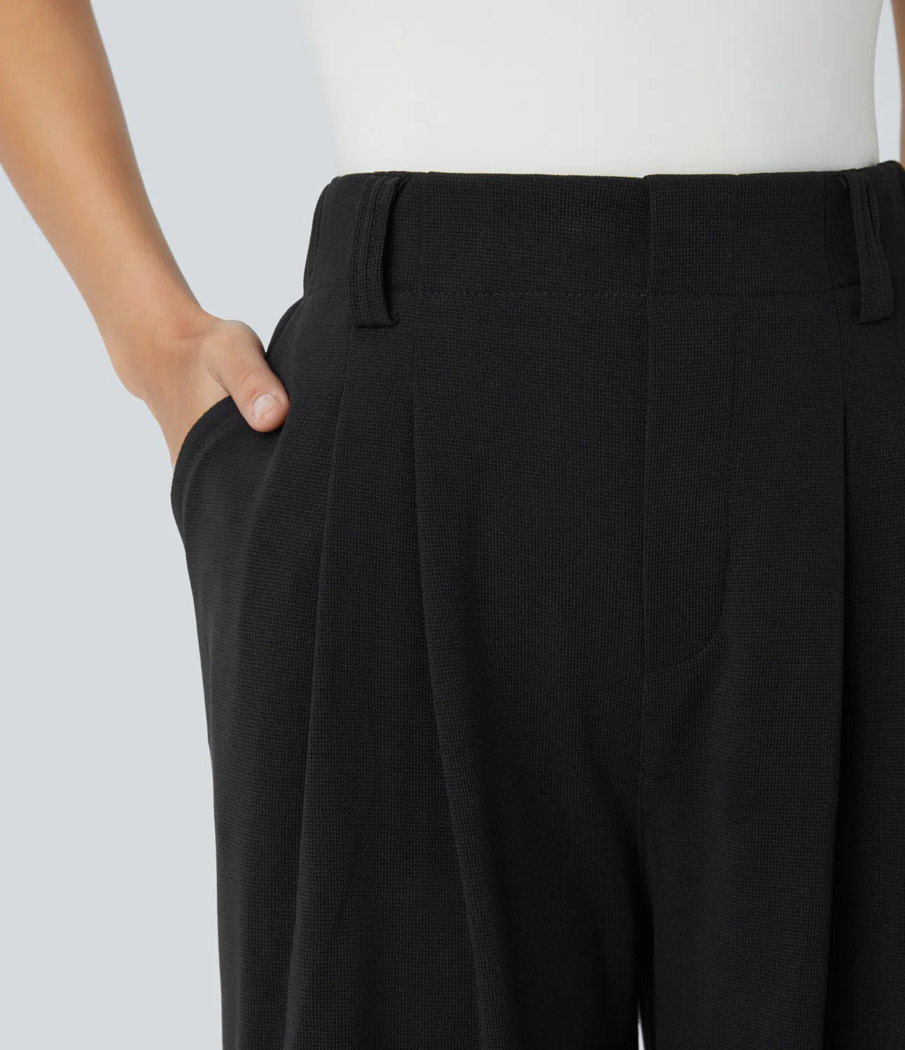 Halara Flex™ High Waisted Side Pocket Wide Leg Waffle Work Pants