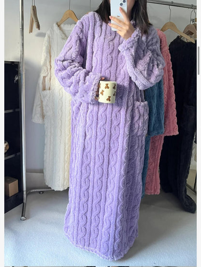 Cozy | Zimowy komplet domowy z koralowego aksamitu