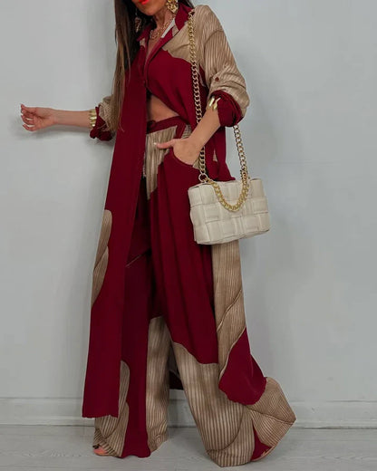 Elwira | Dwuczęściowy letni komplet z lekkiej tkaniny