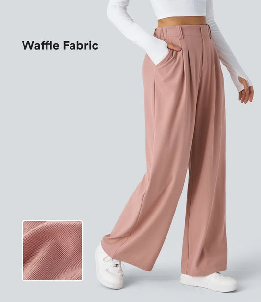 Halara Flex™ High Waisted Side Pocket Wide Leg Waffle Work Pants