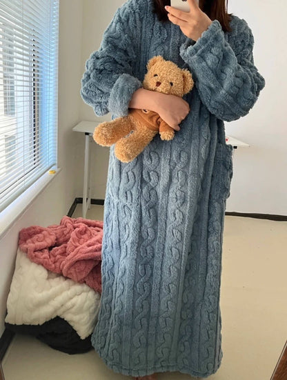 Cozy | Zimowy komplet domowy z koralowego aksamitu