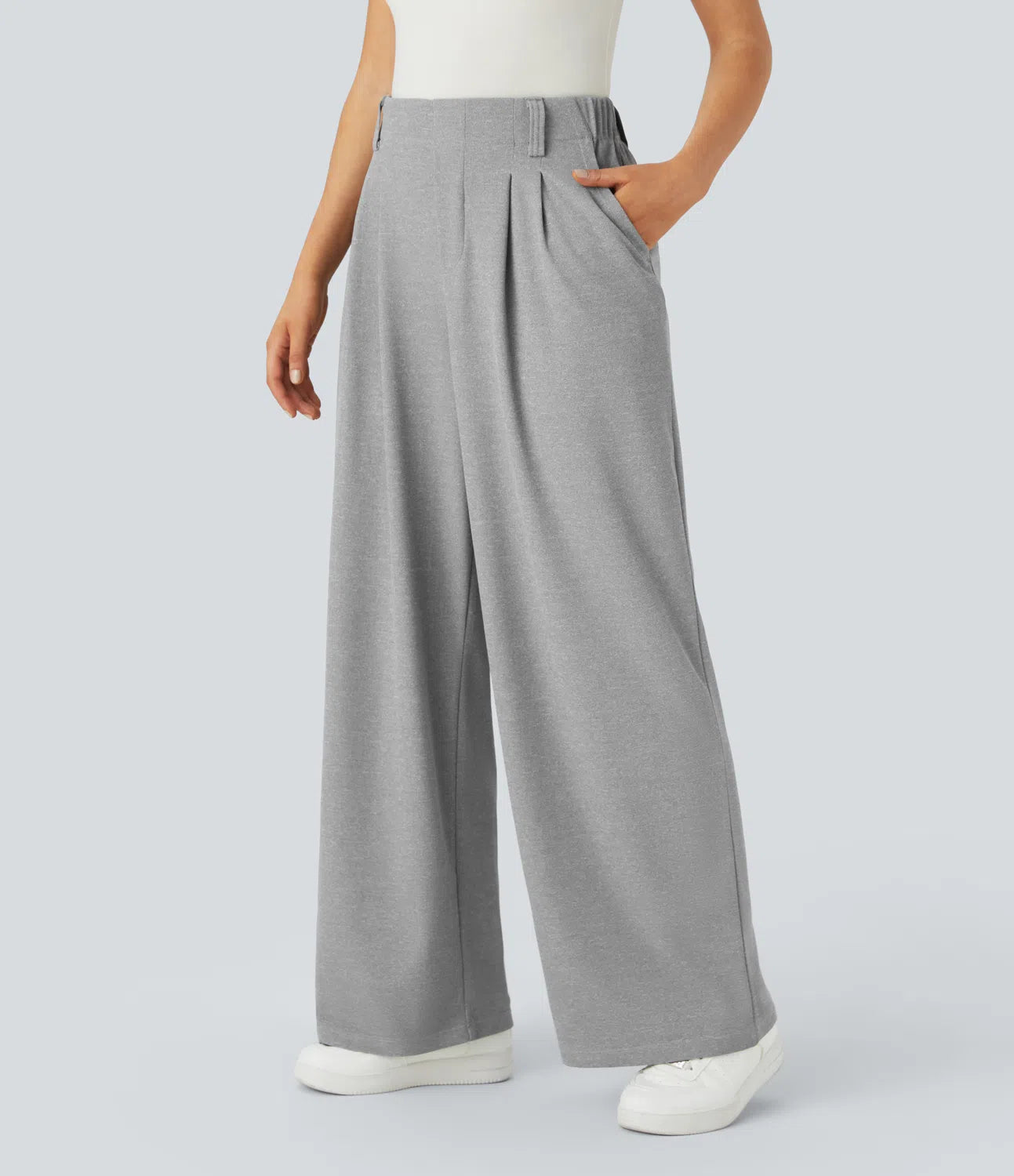 Halara Flex™ High Waisted Side Pocket Wide Leg Waffle Work Pants