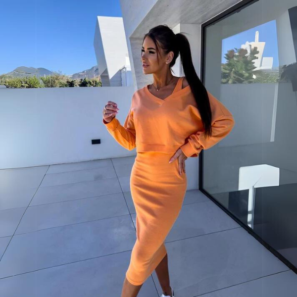 Andrine | Casualowy komplet bluzy i sukienki