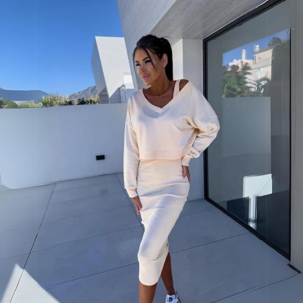 Andrine | Casualowy komplet bluzy i sukienki