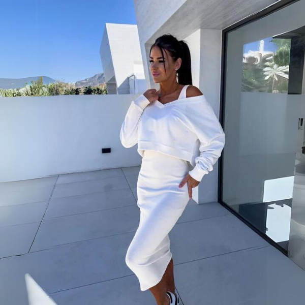 Andrine | Casualowy komplet bluzy i sukienki