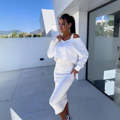 Andrine | Casualowy komplet bluzy i sukienki