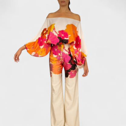 Zoria | Elegancki komplet dwuczęściowy z falistym nadrukiem