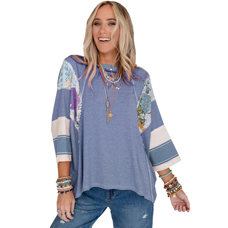 BAILEY™ – Haut Batwing Léger en Patchwork