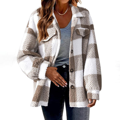 Manteau Chaud Décontracté À Carreaux