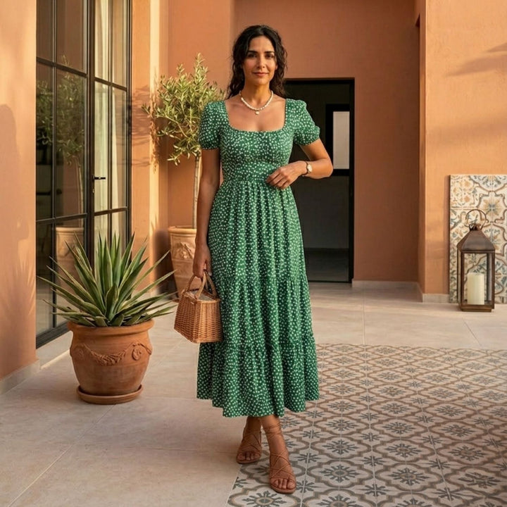 Julia | Sukienka midi w kwiatowy wzór