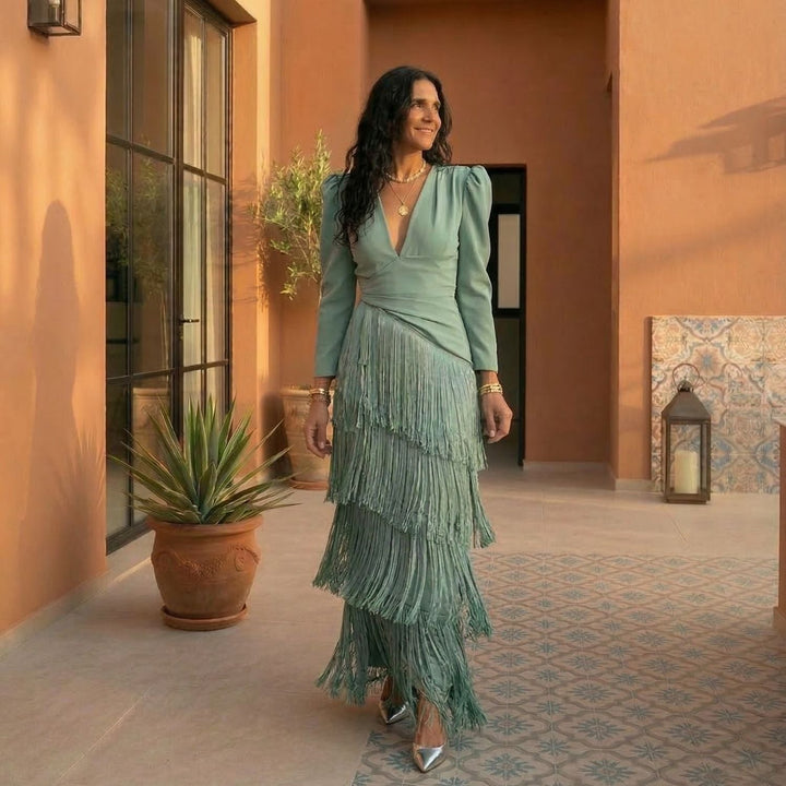 Lenka | Stylowa sukienka z frędzlami