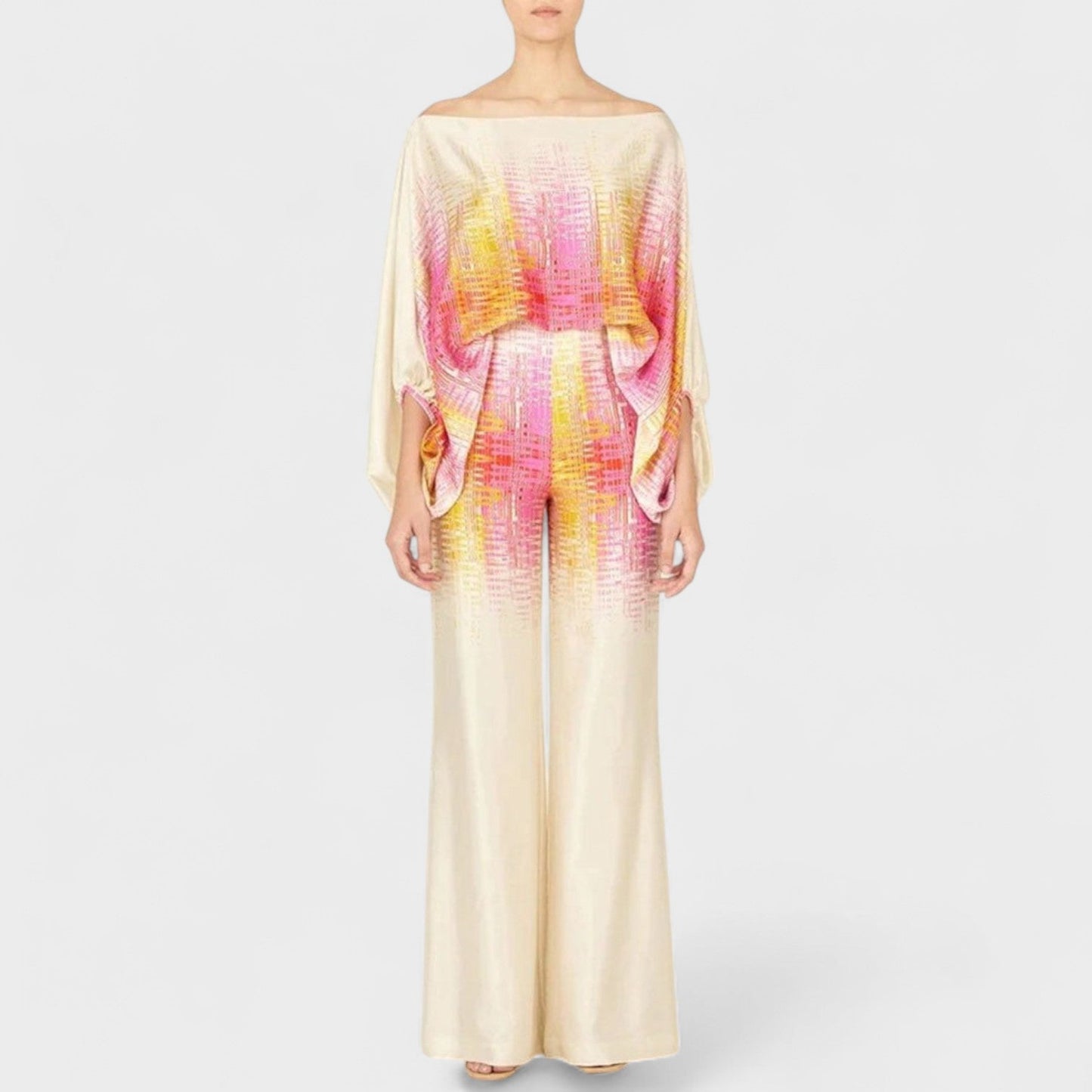 Zoria | Elegancki komplet dwuczęściowy z falistym nadrukiem