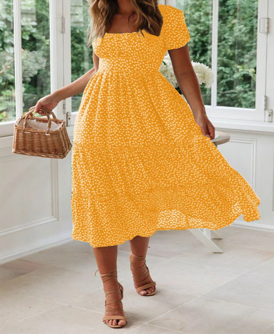 Julia | Sukienka midi w kwiatowy wzór