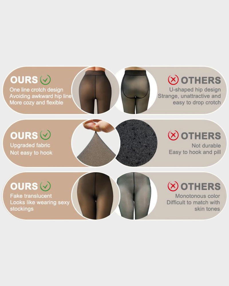 Florina | Półprzezroczyste rajstopy z podszewką z polaru