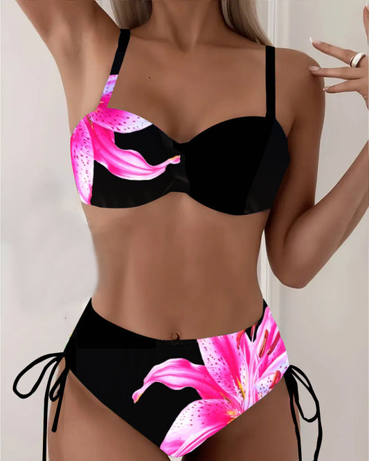 Bikini Triangle à nouer Imprimé Floral