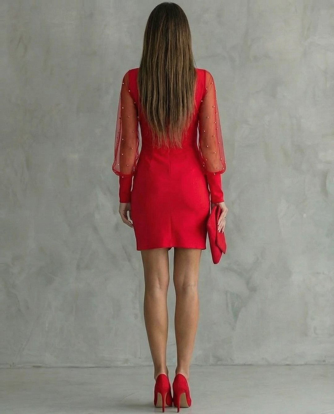 Elena | Sukienka midi z odkrytymi ramionami