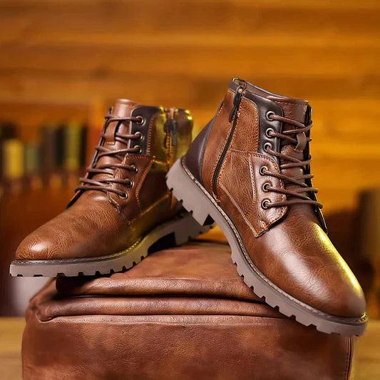 Jethro | Bottes à Lacets en Cuir Premium