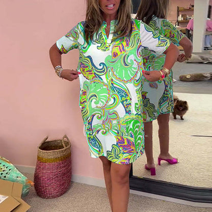 Heloise | Robe à imprimé coloré à décolleté en V