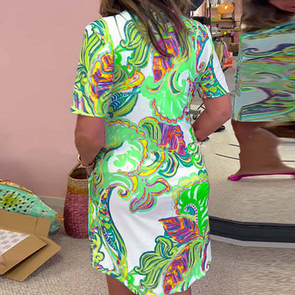 Heloise | Robe à imprimé coloré à décolleté en V